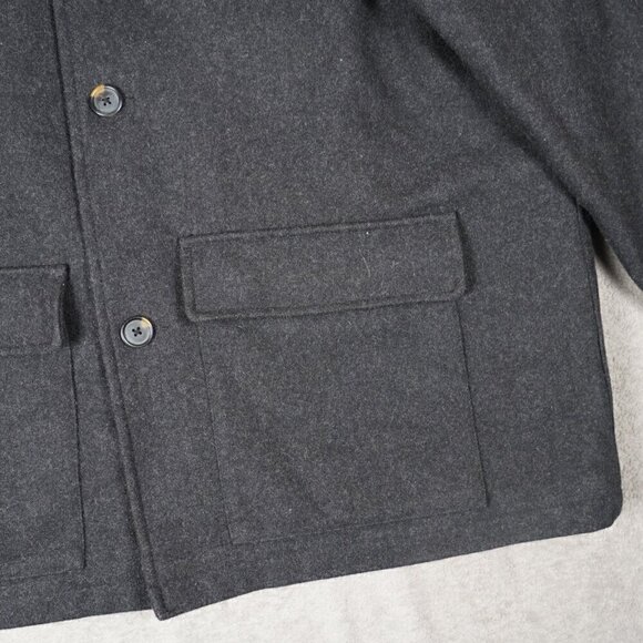Vintage Old Navy Mens Black Wool Peacoat XXL Quilt lining single breasted City - Picture 2 of 13
